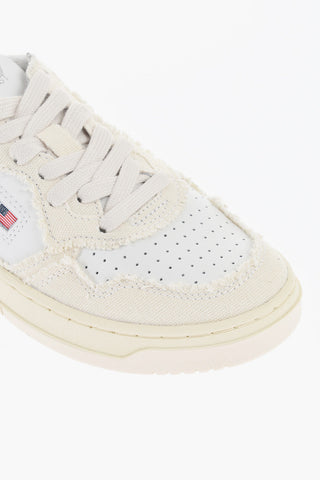 Vintage Effect Leather Low-top Sneakers