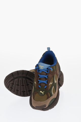 KIDSUPER Suede VELOPHASIS Low Top Sneakers with Mesh Inserts