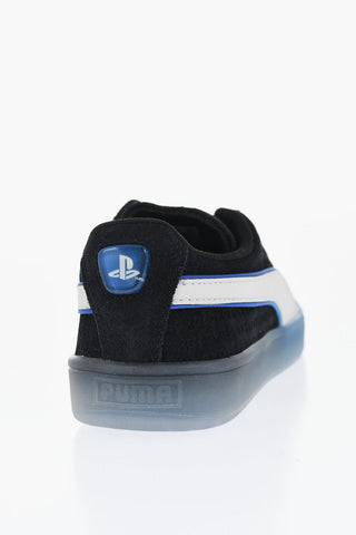 PLAYSTATION 로우 스웨이드 스니커즈 투명 밑창