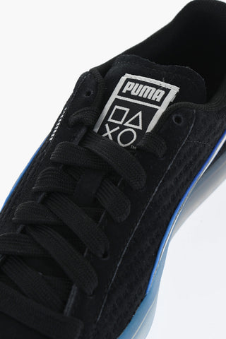 PLAYSTATION 로우 스웨이드 스니커즈 투명 밑창