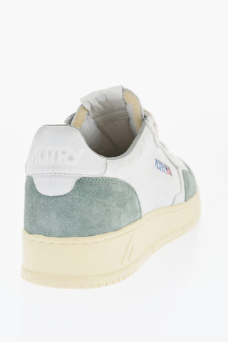 Two-Tone Leather MEDALIST Low Top Sneakers with Suede Trims