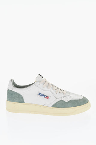 Two-Tone Leather MEDALIST Low Top Sneakers with Suede Trims