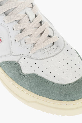 Two-Tone Leather MEDALIST Low Top Sneakers with Suede Trims