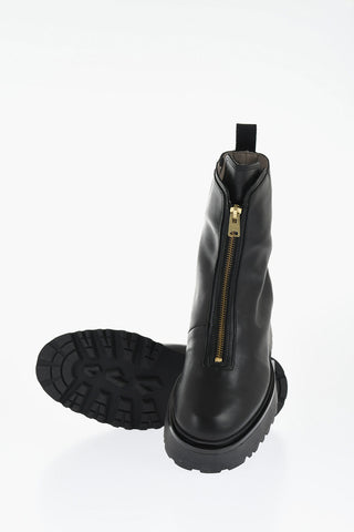 Leather OPHELIA Booties with Frontal Zip