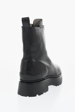 Leather OPHELIA Booties with Frontal Zip