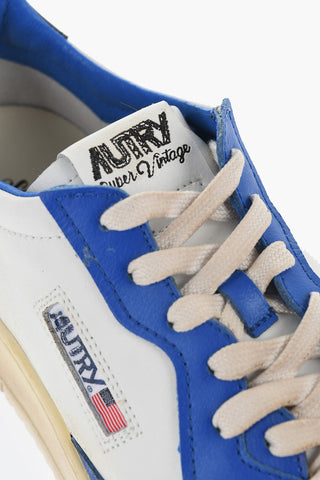 Two-Toned Leather Sneakers with Vintage Effect