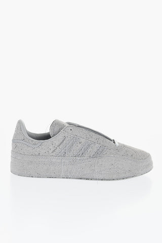 ADIDAS Faux Leather Low-Top Sneakers with Fringes Details