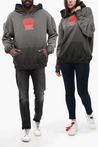 UNISEX Brushed Cotton Hoodie S-BOXT-HOOD-N10 with D-Heart Detail