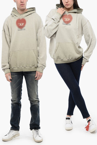 RED TAG UNISEX Felpa Hoodie S-BOXT-HOOD-N10 In Cotone con Stampa Sfumata