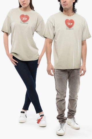 RED TAG UNISEX T-Shirt Girocollo T-BUXT-N4 in Tinta Unita con Logo Stampato 