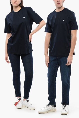 RED TAG UNISEX T-shirt Girocollo T-JUST-DOVAL-PJ a Tinta Unita con Ricamo Monogram