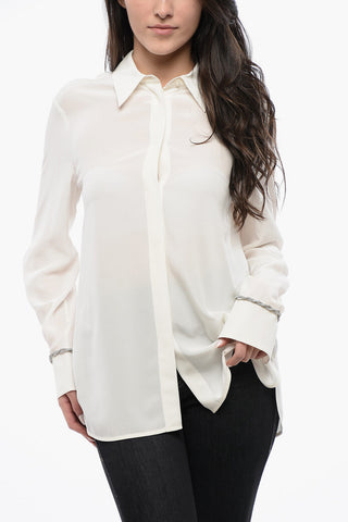 Silk CELEBRE Blouse with Rhinestones on the Sleeve