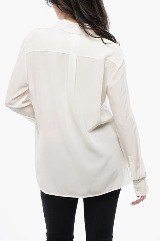 Silk CELEBRE Blouse with Rhinestones on the Sleeve