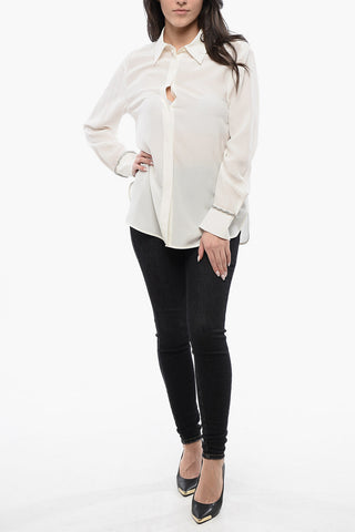 Silk CELEBRE Blouse with Rhinestones on the Sleeve