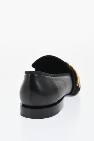 Leather DEBBIE Loafers with Golden Detail