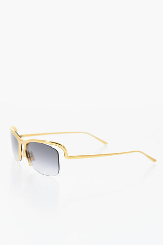Square-shaped Sunglasses with Gold-toned Frame