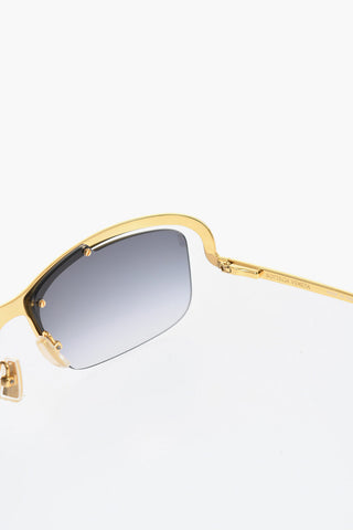 Square-shaped Sunglasses with Gold-toned Frame