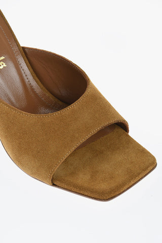 Suede Mules with Palm Tree Heel 8.5cm