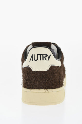 Suede Low Top Sneakers with Contrasting Detail