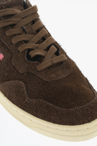 Suede Low Top Sneakers with Contrasting Detail