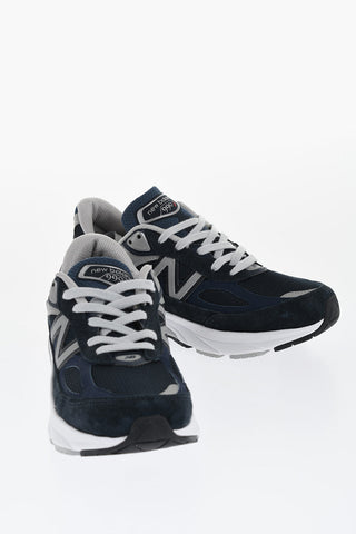 Suede 990 Low Sneakers with Contrasting Logo