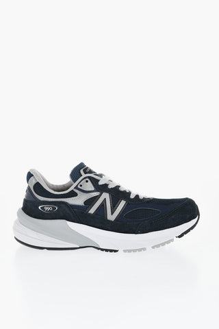 Suede 990 Low Sneakers with Contrasting Logo