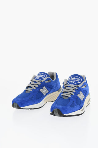 Suede and Fabric 991v2 Low Top Sneakers