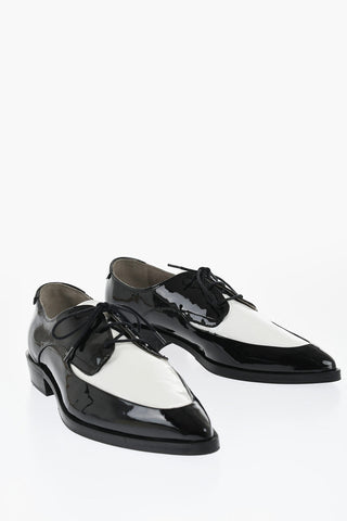 Vinyl Two-Toned Leather Derby Shoes