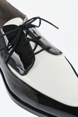Vinyl Two-Toned Leather Derby Shoes