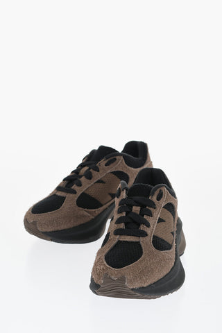Fuzzy Suede Two-Tone Low-Top Sneakers