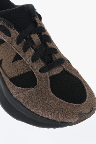 Fuzzy Suede Two-Tone Low-Top Sneakers