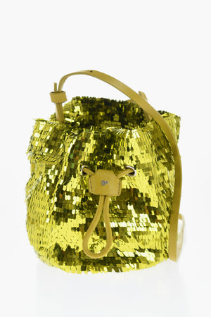 Borsa a Secchiello in Paillettes con Coulisse