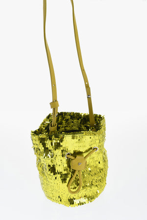Borsa a Secchiello in Paillettes con Coulisse
