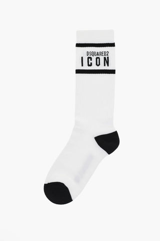 ICON Ribbed Long Socks with Contrasting Details