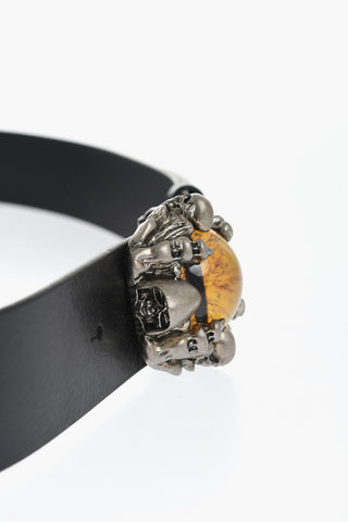 Leather Belt with Decorative Buckle 40mm