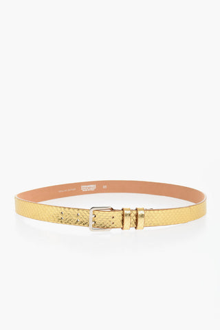 Snake Effect Metallic Leather Belt 25mm