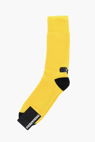 Contrasting Socks with Logoed Print
