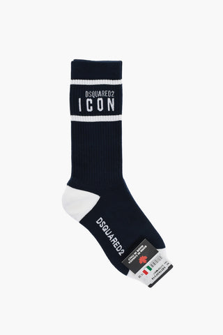 ICON Ribbed Long Socks with Contrasting Details