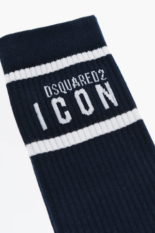 ICON Ribbed Long Socks with Contrasting Details