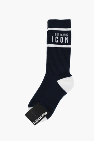 ICON Ribbed Long Socks with Contrasting Details