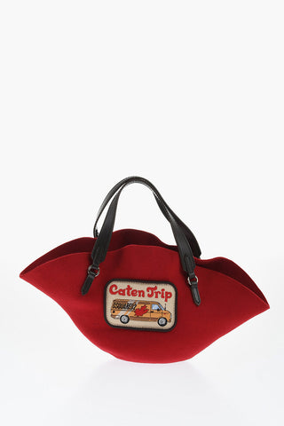 Wool Felt CATEN TRIP Handbag with Leather Handles