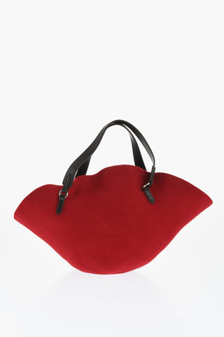 Wool Felt CATEN TRIP Handbag with Leather Handles