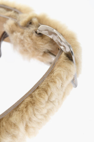 Wildledergürtel mit Pelzdetail 40mm