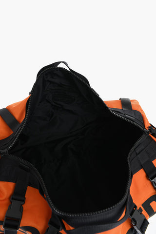 Two-Tone Nylon Duffle Bag with Printed Logo