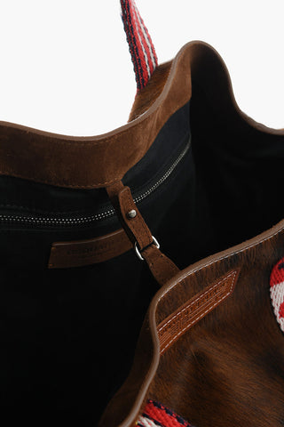 Ponyskin Maxi Tote Bag with Patchwork Effect Handle