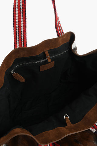 Ponyskin Maxi Tote Bag with Patchwork Effect Handle