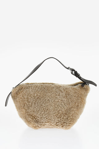 Borsa Hobo in Pelliccia con Tracolla Regolabile 