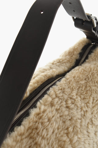 Borsa Hobo in Pelliccia con Tracolla Regolabile 