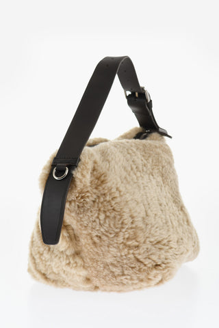 Borsa Hobo in Pelliccia con Tracolla Regolabile 