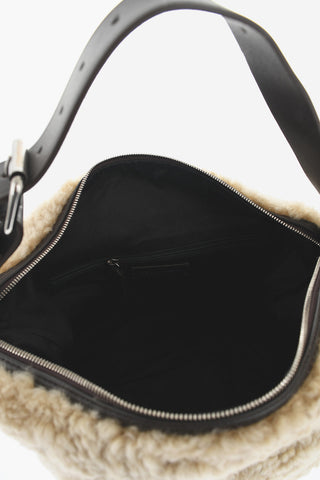 Borsa Hobo in Pelliccia con Tracolla Regolabile 